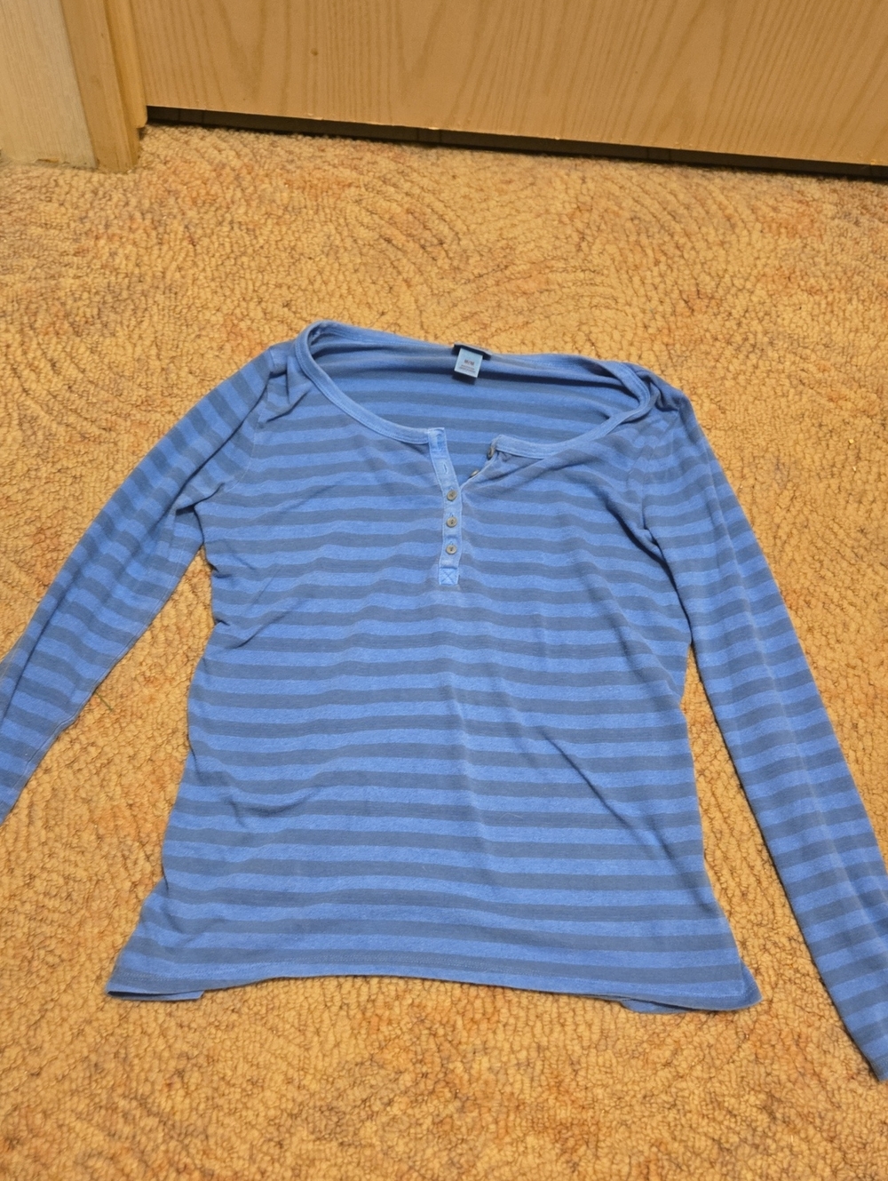 Striped Blue Long Sleeve Henley Top - Mossimo Supply Co. - Picture 1 of 1